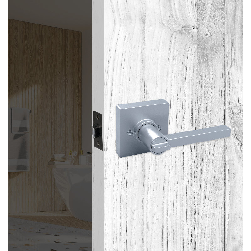 Vizilok Square Privacy Indicator Door Lock Modern Security Solution in Sleek Satin Chrome