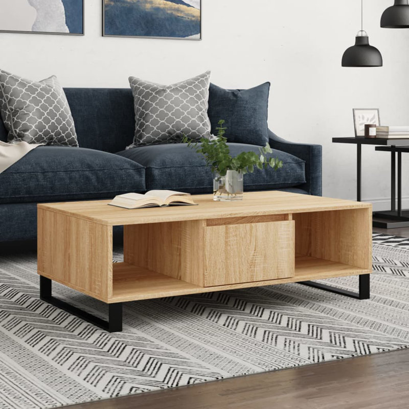 17 Stories Coffee Table 104X60x35 Cm Engineered Wood, Sonoma Oak