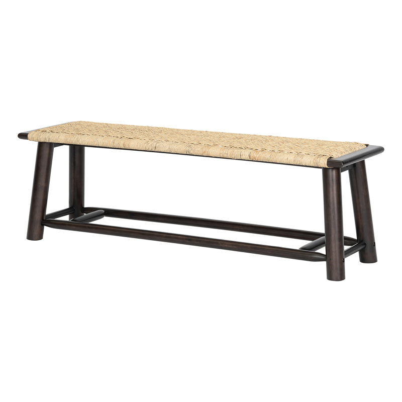 Solid Wood Bench, 59 Inches, Walnut Finish, Suitable For Screened Porches And Transitional Areas Comfortably Seats 3 Adults In Small Apartments