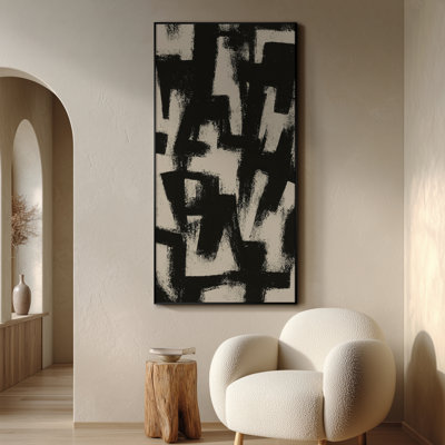 Très grand art mural imprimé sur toile - Œuvre d'art moderne abstraite, décor pour le salon ou la chambre à coucher - «Assemblage requis du cadre (cadre non fini)»