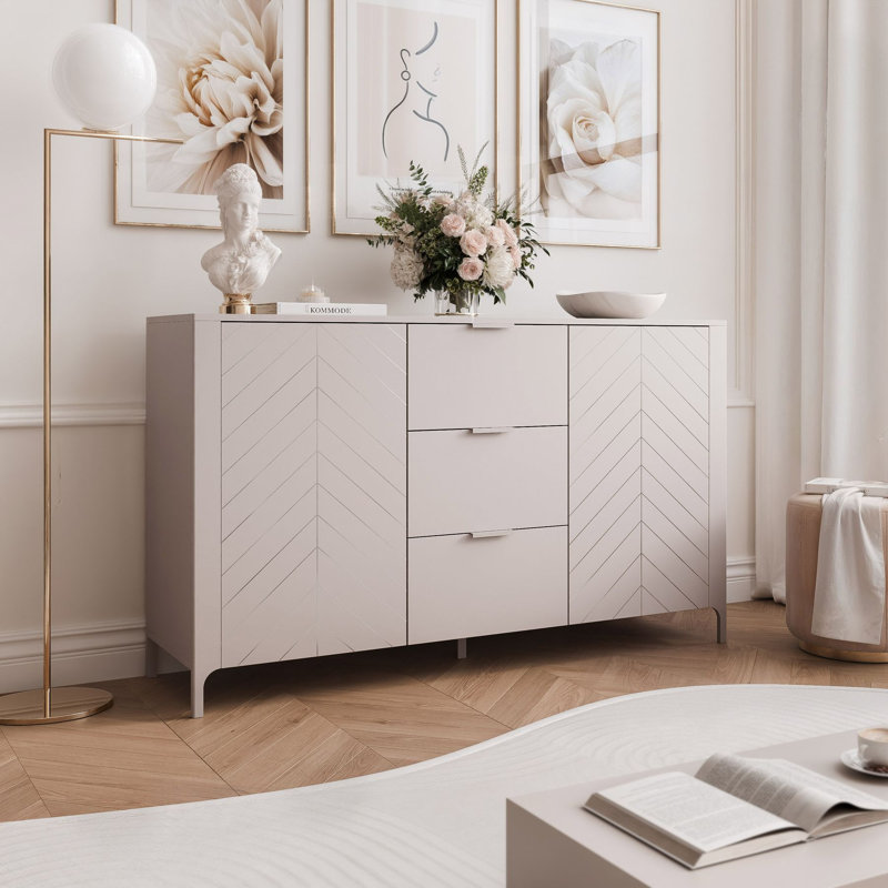 153cm W 3 - Drawer Chest of Drawers, Cashmere