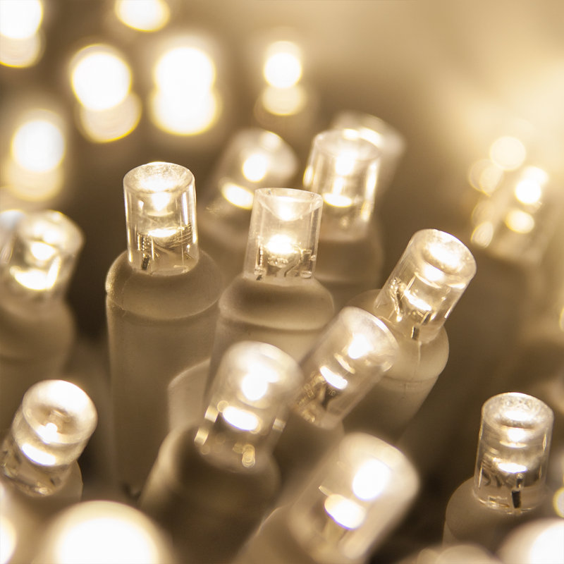 70 Light Wide Angle White Wire LED Mini String Lights (End to End Connectable), Warm White