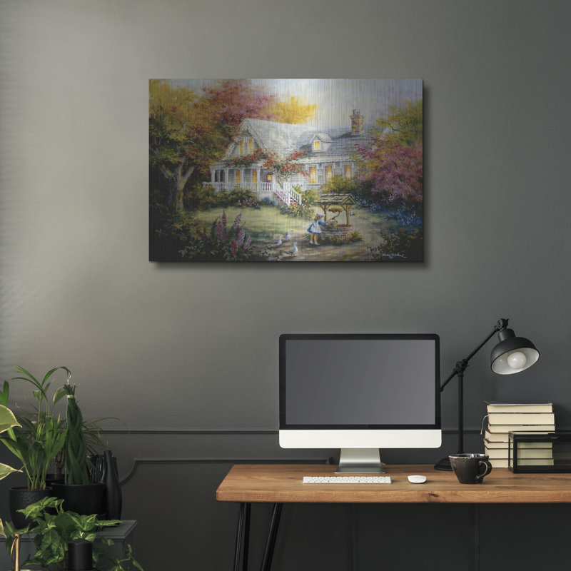  «The W souhait Well» par Nicky Boehme, art mural en métal, 36 po x 24 po, H 24 po x l 36 po