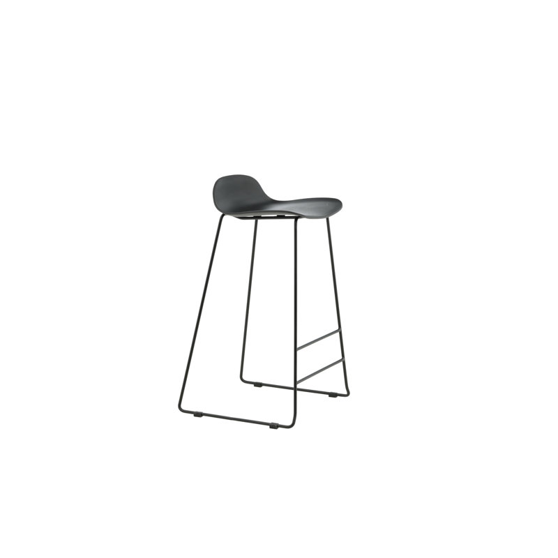 Orion Bar Stool with Steel Frame, Grey