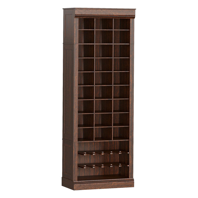 10-Tier Shoe Storage Cabinet, Tall Wooden Shoe Rack with 27 Cubbies, Freestanding Shoe Organizer for Entryway, Living Room