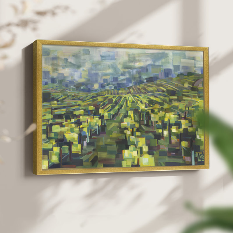 Vignes jaunes pour toujours - impression encadrée - réarmable, H 11 po x l 14 po