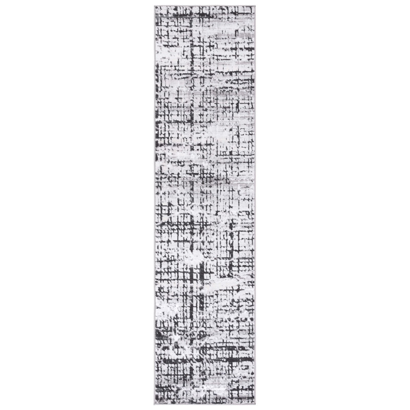 Minyard 248 Area Rug In Gray / Charcoal, Runner 2' x 8'
