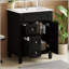 Meuble-lavabo de 24 pouces avec lavabo en céramique, conception compacte, 2 tiroirs et tablette réglable pour les petits espaces-688266668