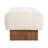  Rectangular Upholstered Ottoman Bench with Tufted Linen Fabric and Solid Wood Legs, Beige