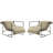 Upholstered Modern Metal Framed Beige Polyester Blend Sling Accent Chair-1888687078