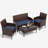 4-Person Wicker Outdoor Patio Conversation Set with Cushions and Coffee Table-1027488011