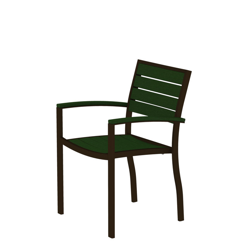 Chaise de salle à manger POLYWOOD Euro, Blanc, Vert