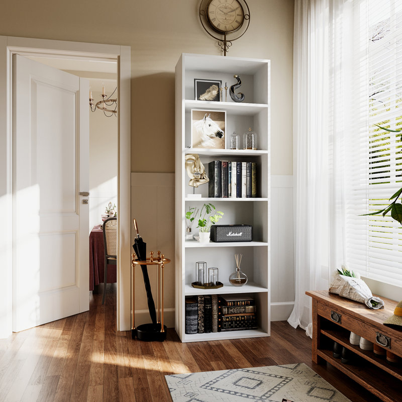 Bibliothèque standard Livingon, (6 tablettes) H 71,4 po x l 21,8 po x P 9,3 po, Blanc