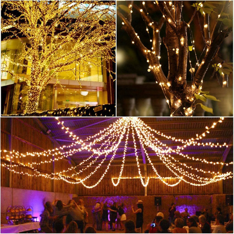 Dametria 66 ft Solar  String Light  200 - Bulb LED  Fairy String Lights Holiday Decorations, Yellow