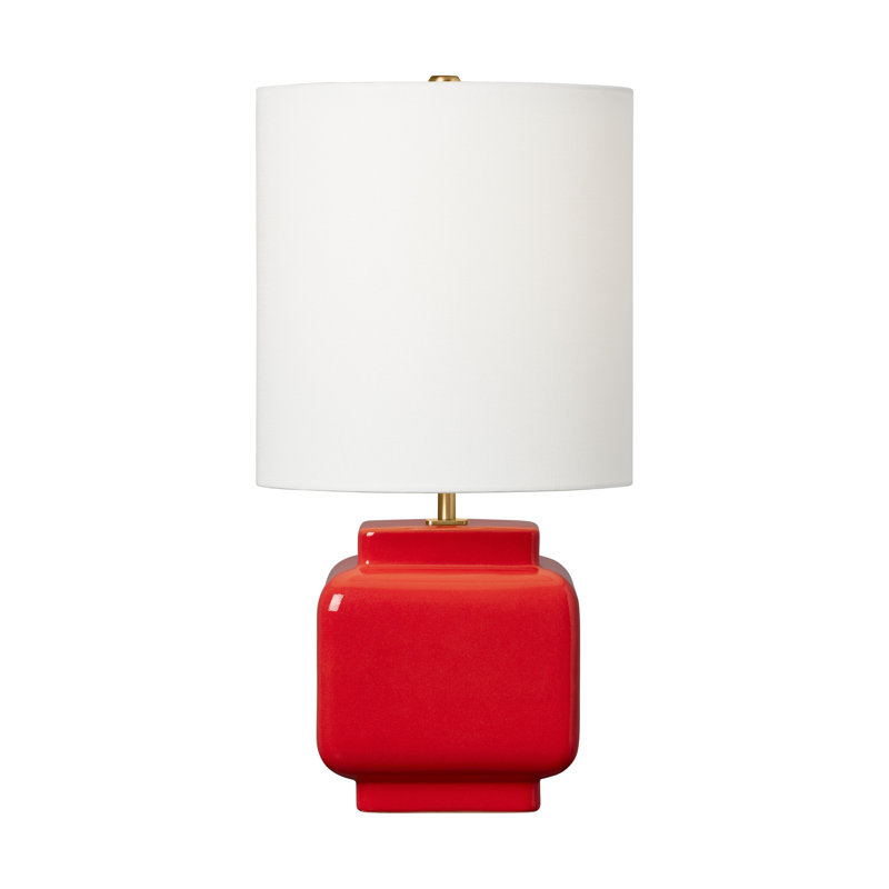 Cresthaven Rosetta Ceramic Table Lamp, Red