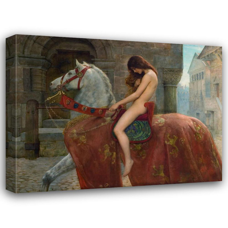 "Lady Godiva" par John Collier - Toile tendue avec châssis, H 24 po x l 17 po