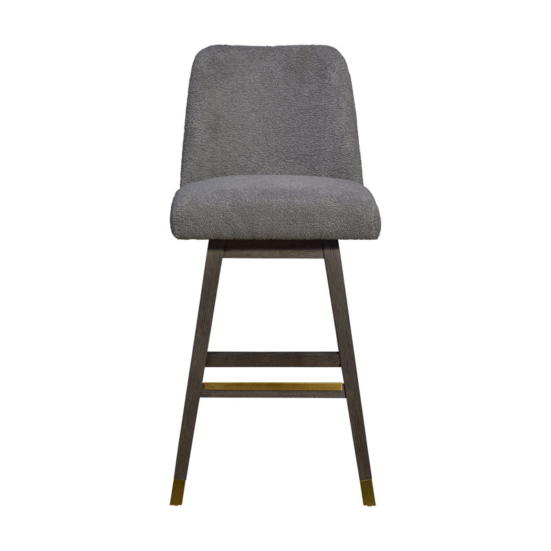 Tabouret de bar pivotant en bois de chêne gris Ralena