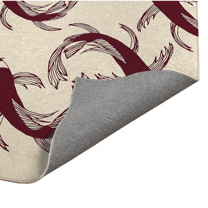 Tapis de cuisine Koi, Rectangle 3' x 5', Wine Animal Print