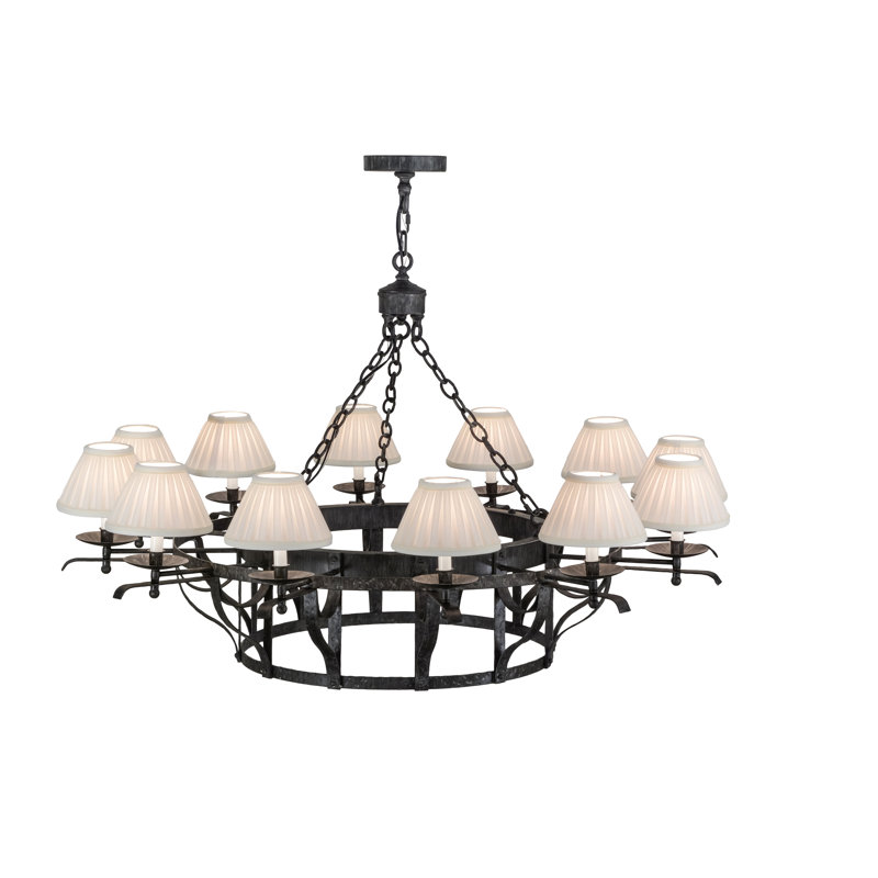 Hansmeier 12 - Light Dimmable Wagon Wheel Chandelier