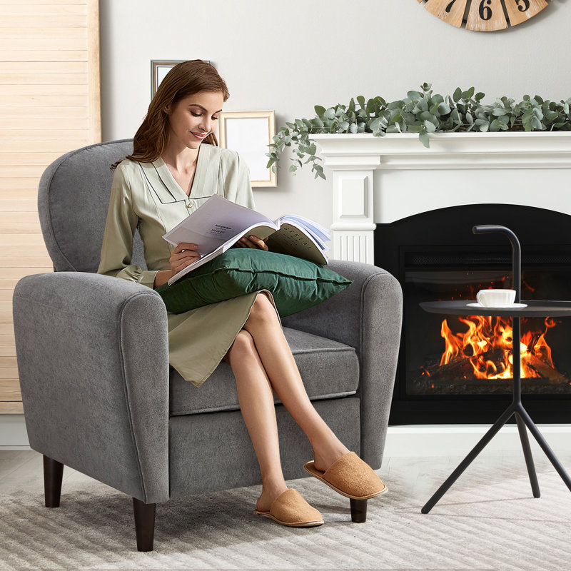 Upholstered Armchair, Dark Gray