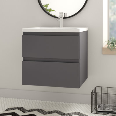 Hridhaan 23.5'' Single Bathroom Vanity with Plastic Top