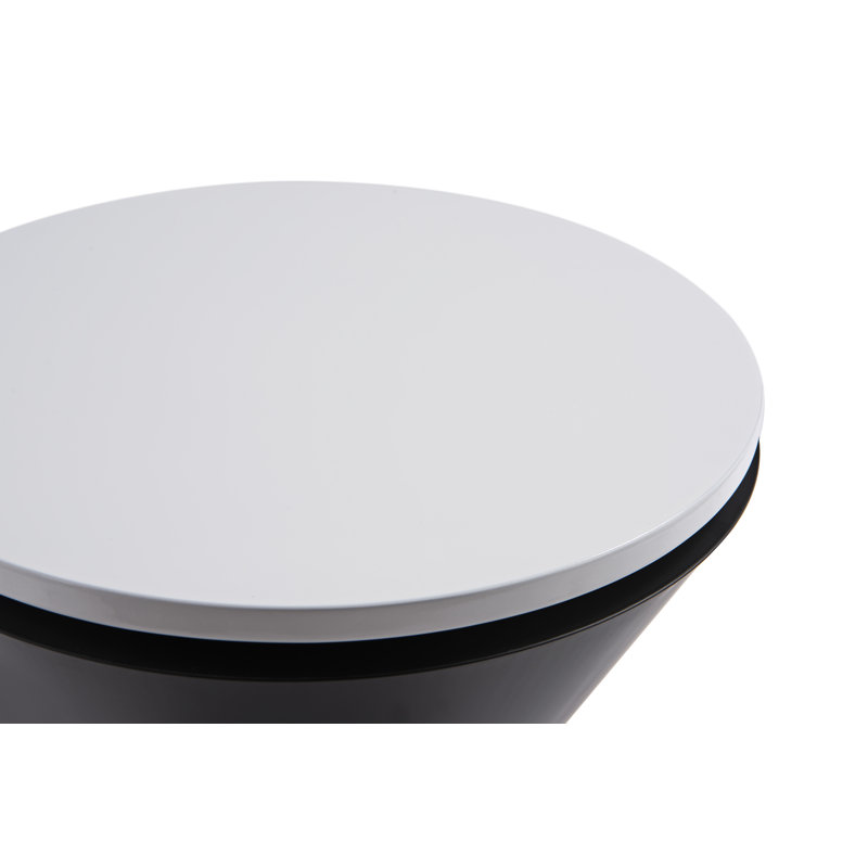 Belynda Pedestal End Table, White, Black