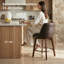 Ensemble de tabourets de bar modernes de hauteur comptoir de 3, 26 po avec tabourets pivotants en bois massif et tabourets de comptoir en similicuir café pour îlot de cuisine-1261041571-1261041573