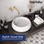 Lavabo de salle de bain DeerValley 16 po x 5 po, lavabo vasque circulaire en céramique blanche, vasque vasque en porcelaine vitrifiée avec parois cannelées et trop-plein