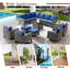 Fauteuil coulissant et pivotant en osier pour 4 personnes Hansencamp-110960062-110960064