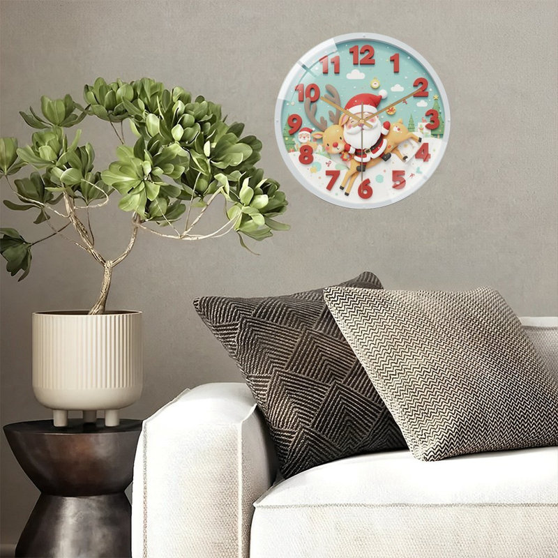 Horloge murale 12 po père Noël