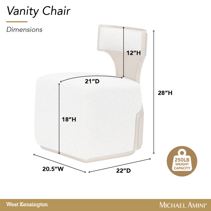 West Kensington Vanity Chair, Medium Yellow Wood