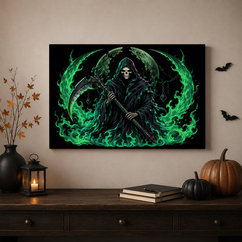Art mural sur toile, "Grim Reaper", 16"H x 24"W