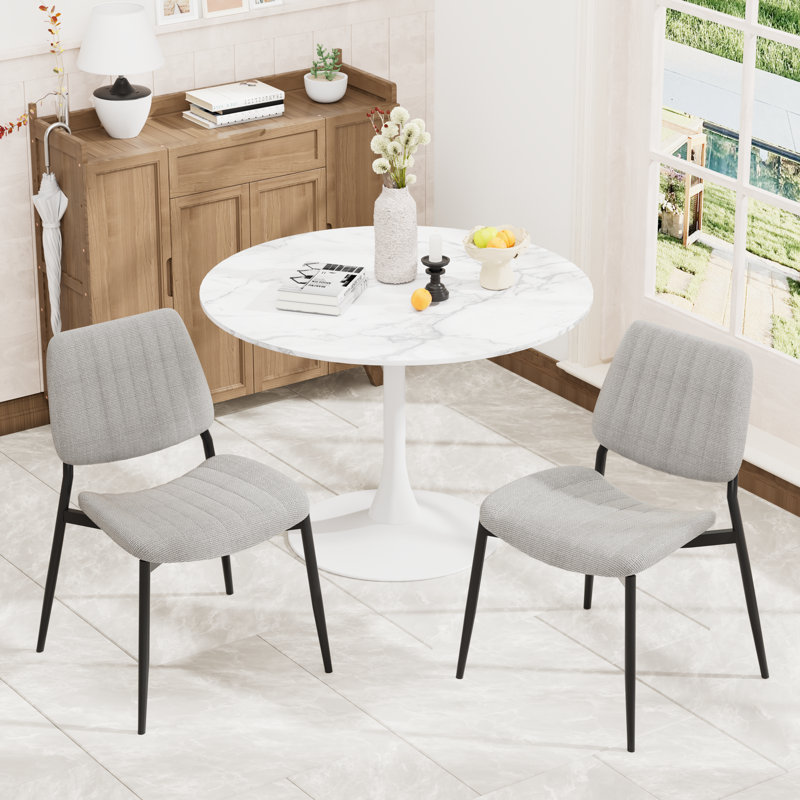 Ensemble 3 pièces de table de salle à manger et chaises Modern Modern, Gris, Blanc