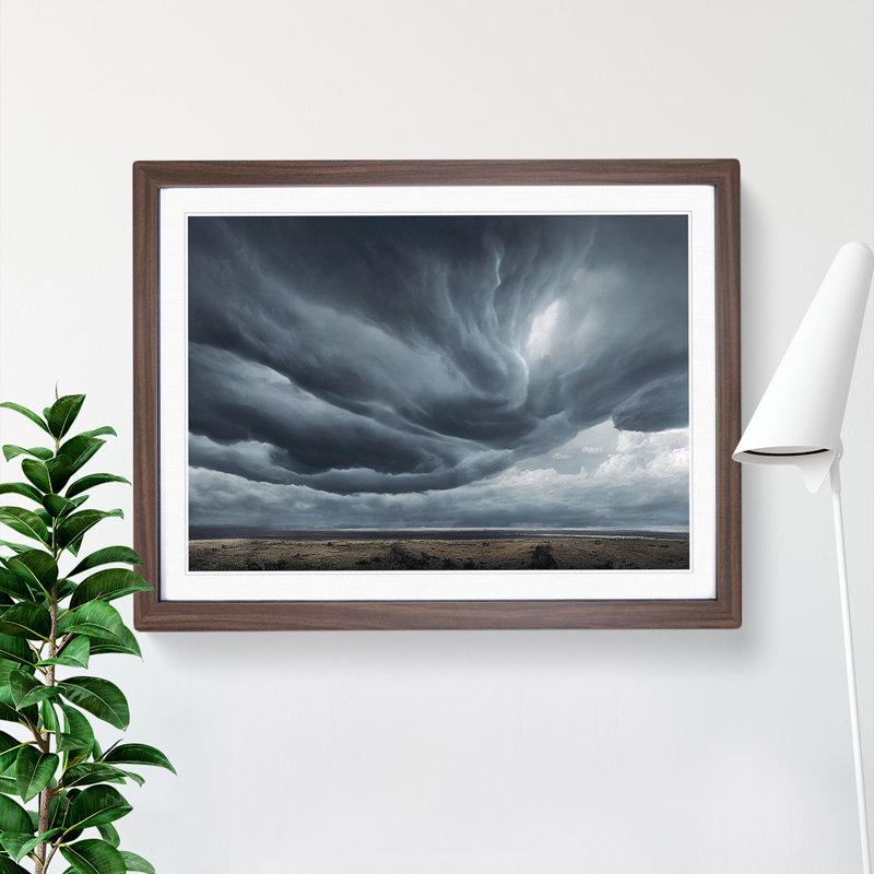 Moody Storm Clouds - Framed Print, 34cm H x 46cm W x 2cm D, Brown Framed