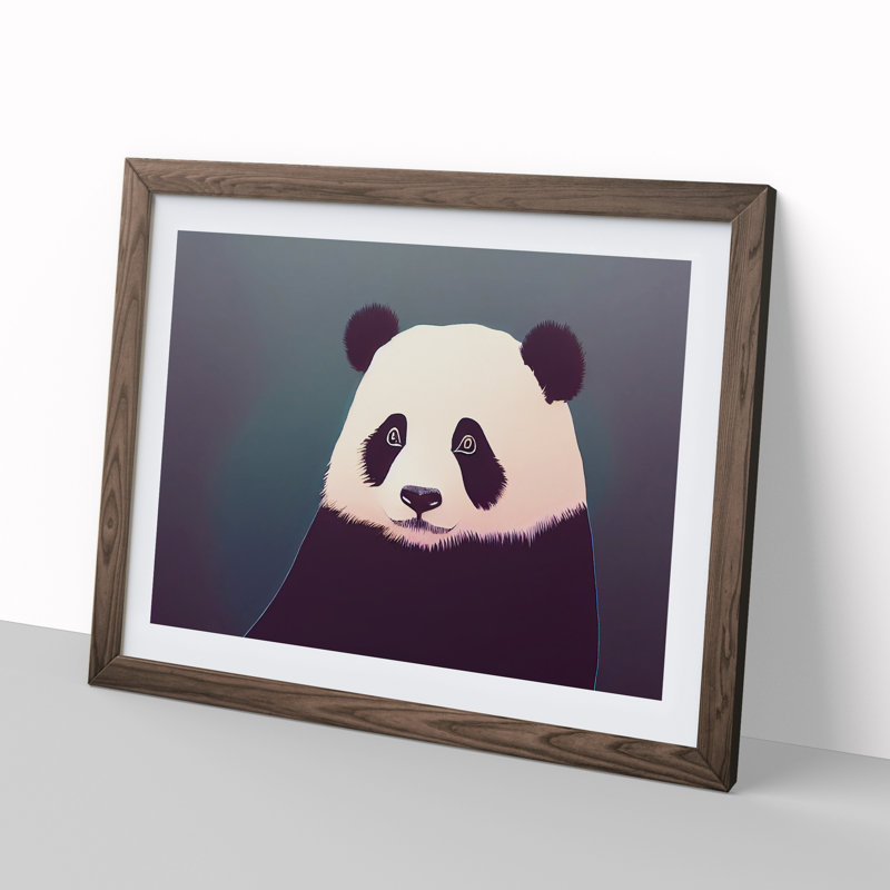 Incredible Panda - Single Picture Frame Print, 46cm H x 64cm W x 2cm D, Walnut