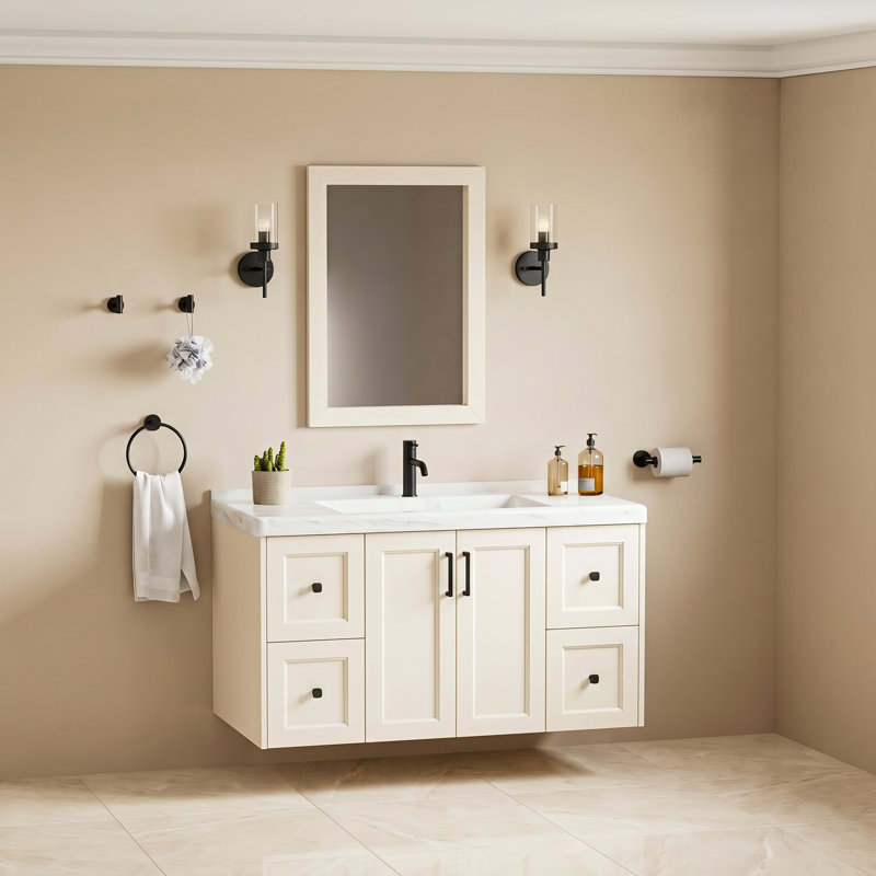 Radius 4-Piece Bathroom Hardware Set in Matte Black, Matte Black
