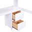 Lit mezzanine pleine grandeur avec bureau, armoires et rangement de chevet - Bois massif blanc avec station de charge-1053818868