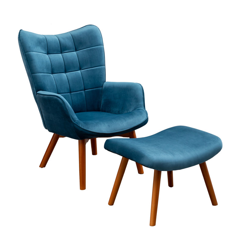 Fauteuil d'appoint Blue Velvet, Bleu