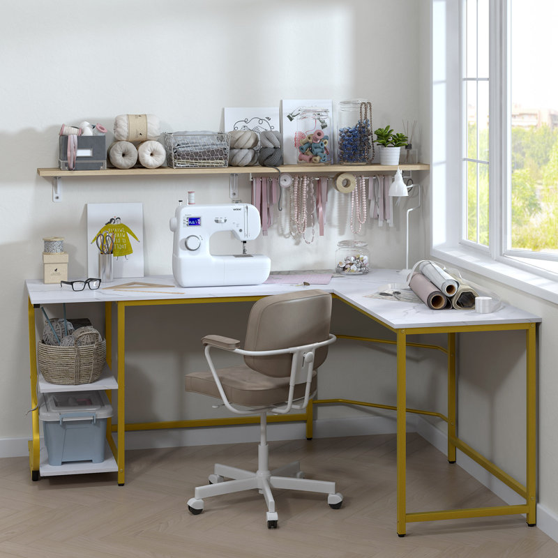 Bureau en L Lantz, Hêtre / blanc, Retour à gauche