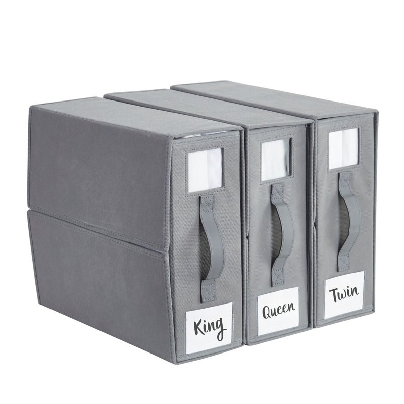 Organisateurs de draps de lit pliables et de rangement DECOMOMO (paquet de 3), Gris