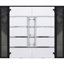 Porte d'entrée extérieure prémontée en métal, double porte 1105, émail noir, verre miroir, 2 impostes latérales, fenêtre extérieure, style moderne, peinte, ouverture vers l'intérieur à gauche, 96 x 80-98196309-98196310