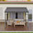 Patio Gazebo Lean to Wall Mounted Pergola with Sloping Galvanized Steel Roof-113196379