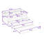 Lit de jour simple TG en bois avec double couchette, ports de chargement USB et compartiments de rangement-1449847738