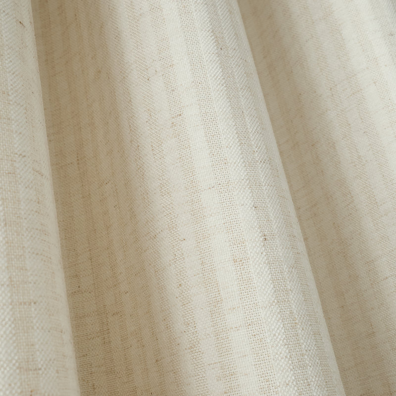 Chenille Stripe Lined Eyelet Curtains, Cream, 46x54 Inch
