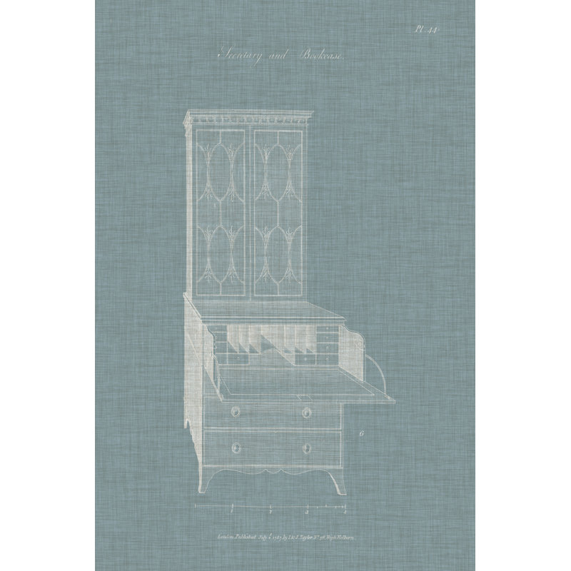 Hepplewhite Desk & Bookcase I by Hepplewhite - Wrapped Canvas Print, 46cm H x 30cm W 