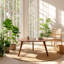 Ensemble de 2 tables basses gigognes en bois de noyer massif 35,8 "x P 32,3" x H 17,7 "