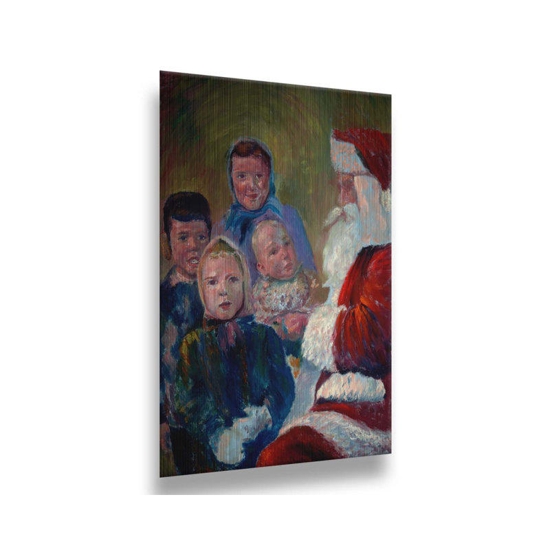 Santa's Here par Robert Blehert, Métal, Pas de tapis, H 24 po x l 18 po x P 1 po