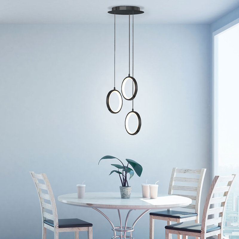 Lauri 3 - Light LED Cluster Pendant, Matte Black