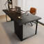 Bureau rectangulaire en bois massif noir-678338884