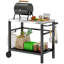 Chariot de salle à manger extérieur pour barbecue, support de four à pizza mobile à 2 tablettes